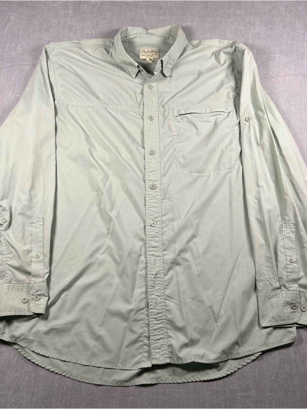 Cabela's Lightweight Outdoor Button-Up Shirts — Sage & Ivory Size XL Tall - Picture 4 of 9